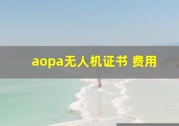 aopa无人机证书 费用